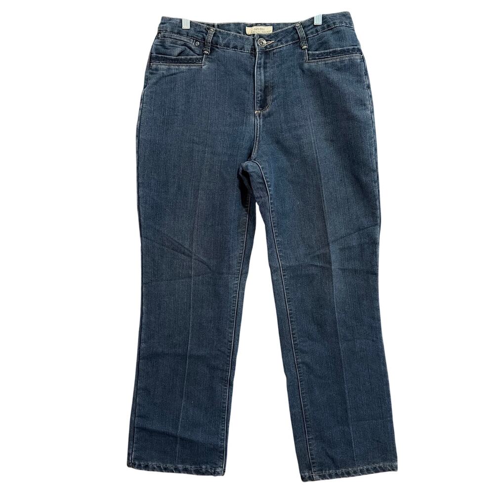 Natural Reflections Womens Jeans Blue Denim Purple Fleece Lined Straight 14
